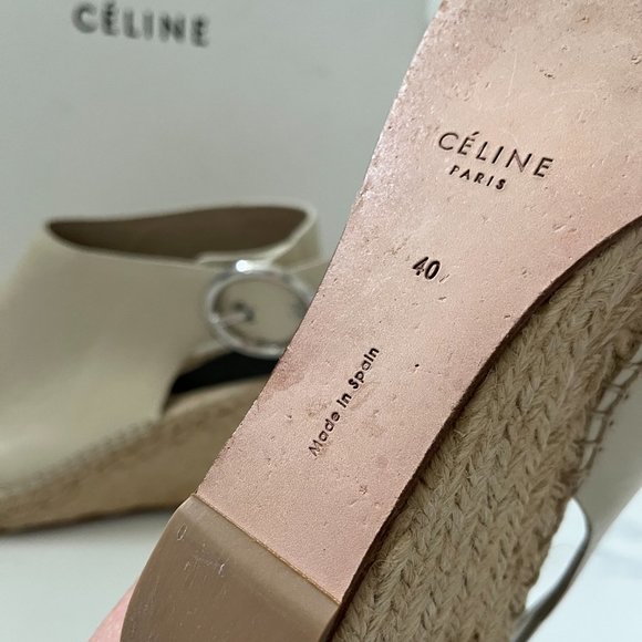 Céline Leather Espadrille Wedge Sandals, by Phoebe Philo - Picture 14 of 16